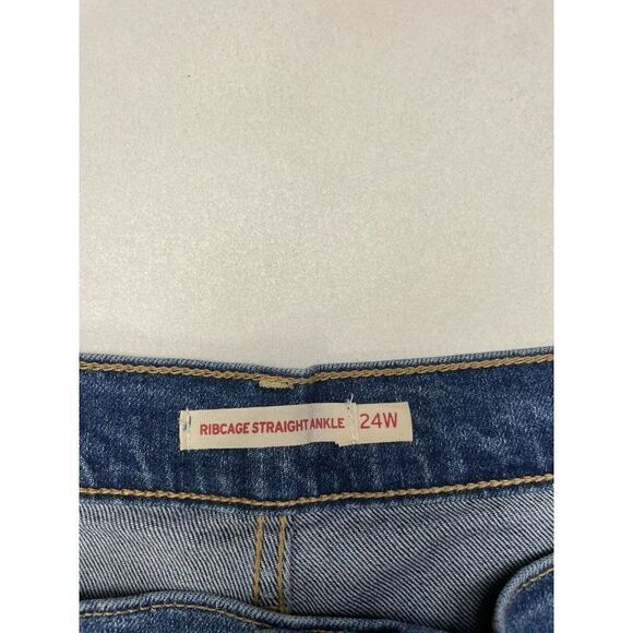 Levi’s Ribcage Straight Ankle Denim Jeans Women Plus Size 24 Blue NWT - Picture 7 of 10